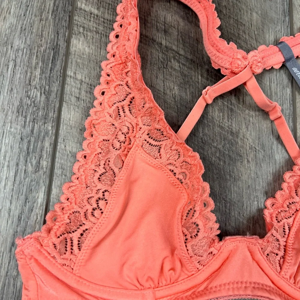 32B Aerie Peach‎ Lace Bralette